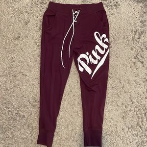 PINK Victoria Secret Burgundy Joggers